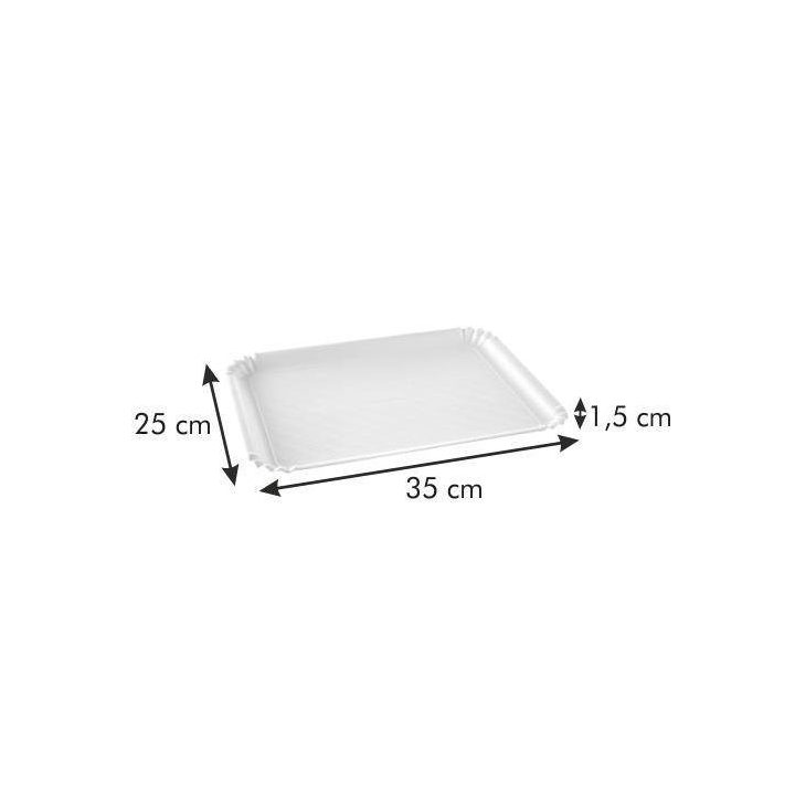 Balta vienkartinė popierinė padėklė 35×25 cm, 3 vnt.
