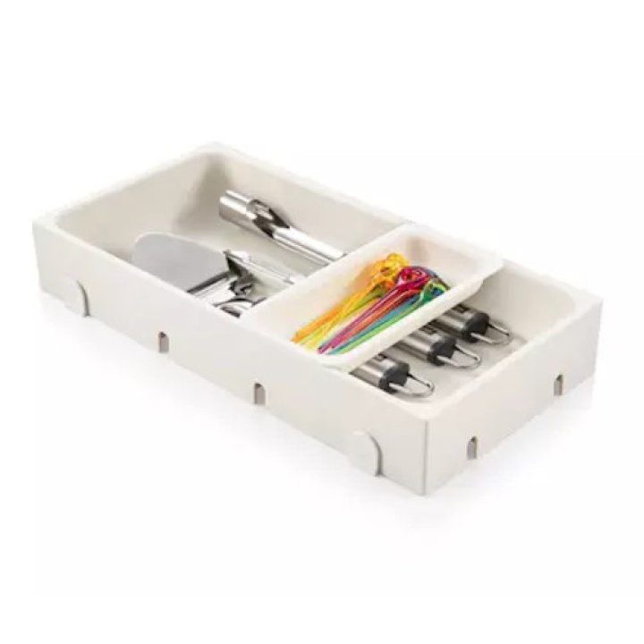 Kreminės spalvos lankstus įdėklas TRAYINSERT Flexispace 14,8×7,4 cm