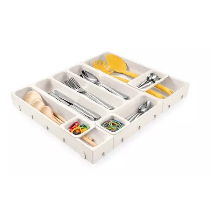 Kreminės spalvos lankstus įdėklas TRAYINSERT Flexispace 14,8×7,4 cm