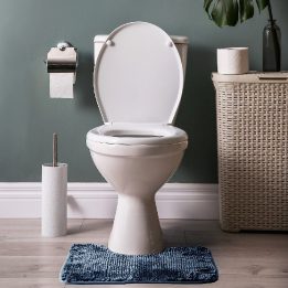 Tamsiai mėlynas vonios kilimėlių rinkinys 50×80 + 40×50