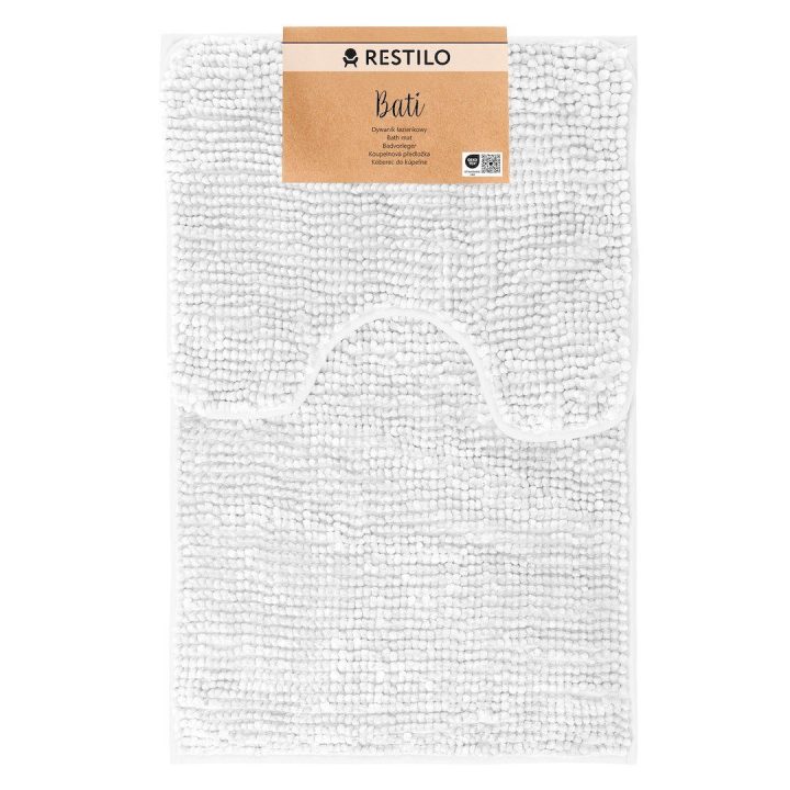 Vonios kilimėlių komplektas baltas 50×80 + 40×50