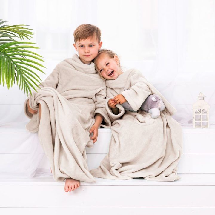 Antklodė kreminės spalvos LAZYKIDS 90×105 cm