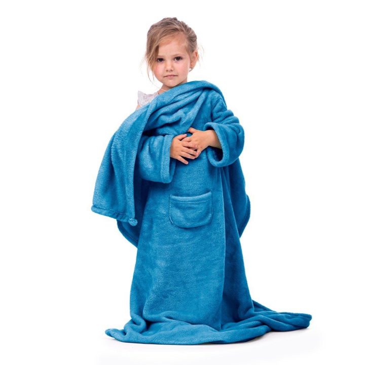 Antklodė vaikams, tamsiai mėlyna (90×105 cm) — LAZYKIDS INDIGO