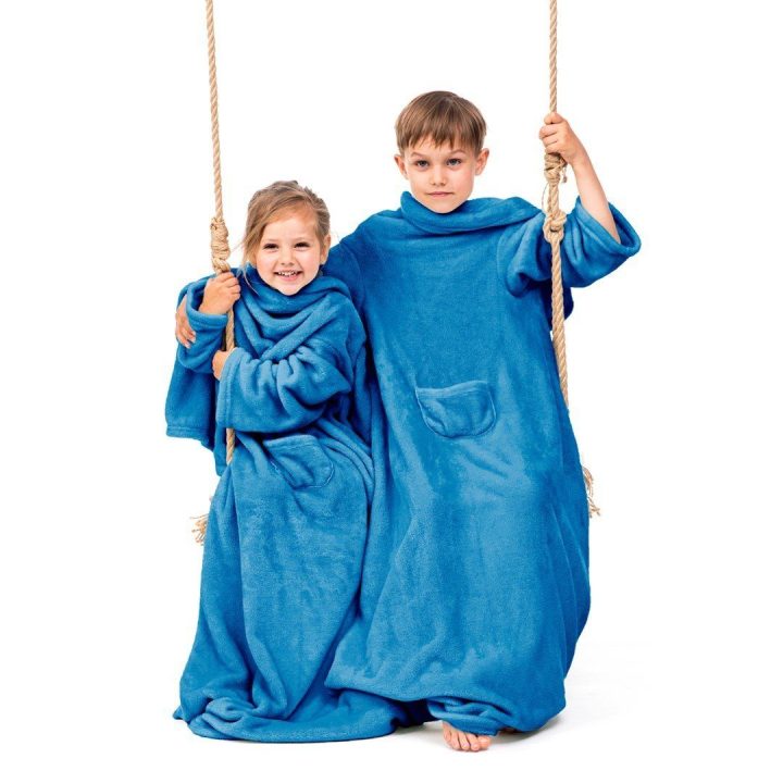 Antklodė vaikams, tamsiai mėlyna (90×105 cm) — LAZYKIDS INDIGO