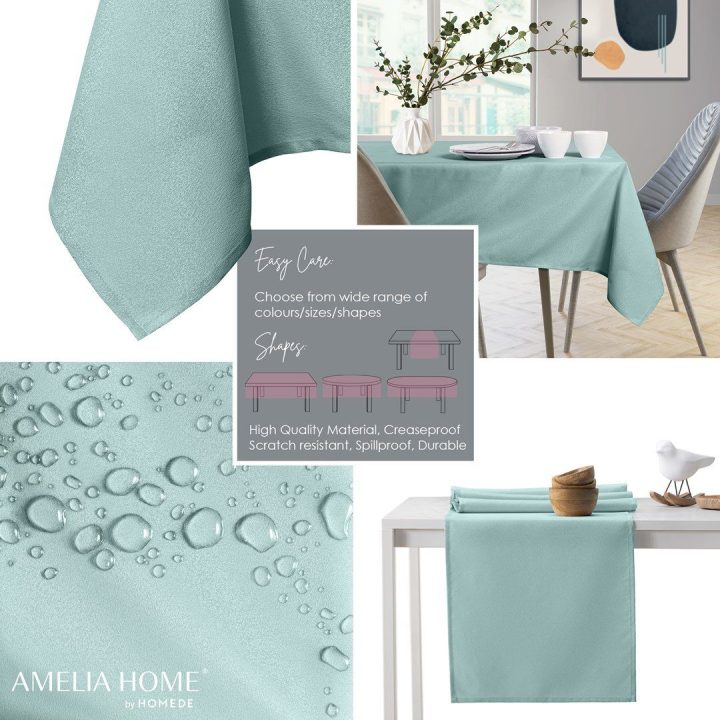 Mėtų spalvos staltiesė EMPIRE 140x340 AmeliaHome