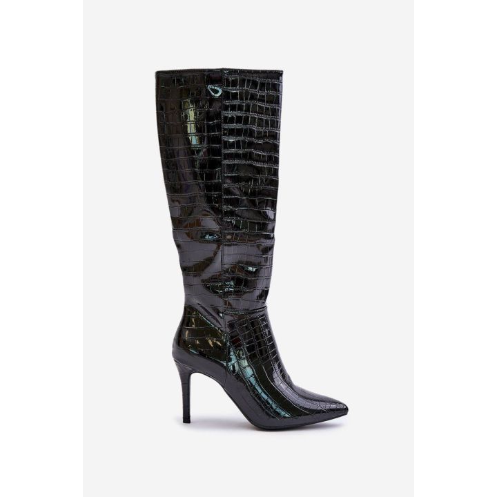Stiletto batai su kulnais juodos spalvos Reanwenna