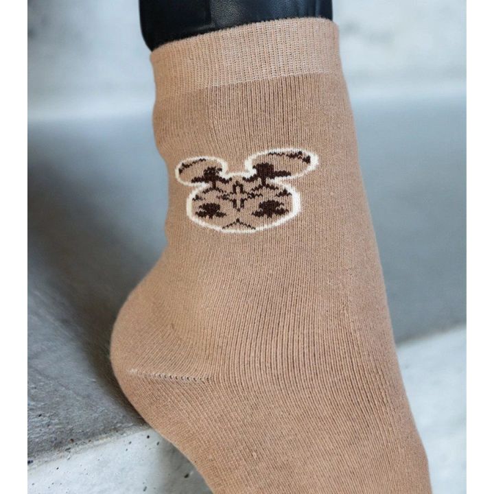 Juodai baltos šiltos kojinės Sella