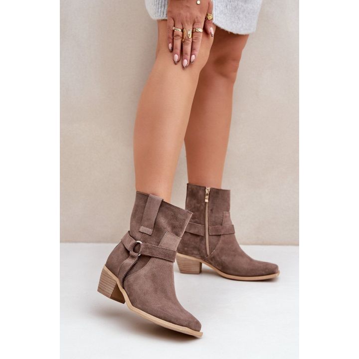 auliniai batai su kulnu Brown Zazoo 3444/2