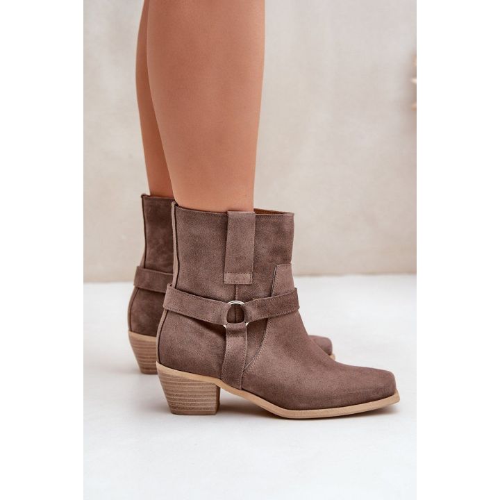 auliniai batai su kulnu Brown Zazoo 3444/2