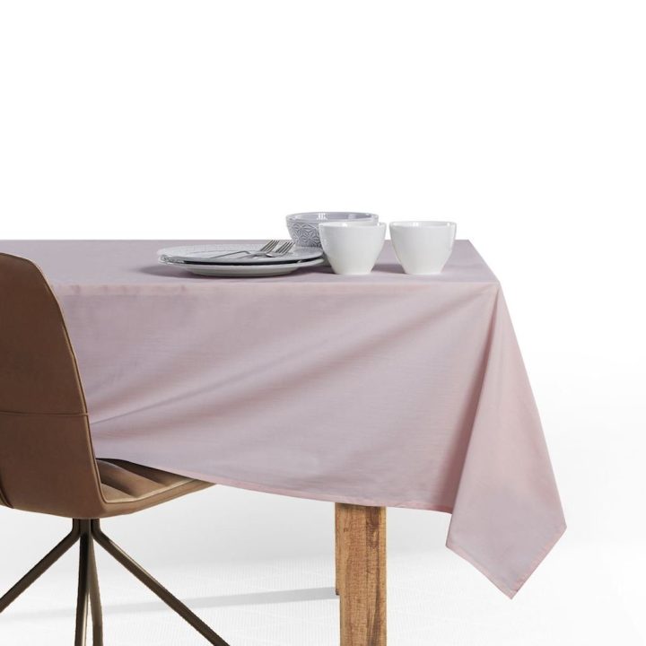 Staltiesė ir stalo takelis 115×300 + 35×300 pudrinė rožinė DK PURE