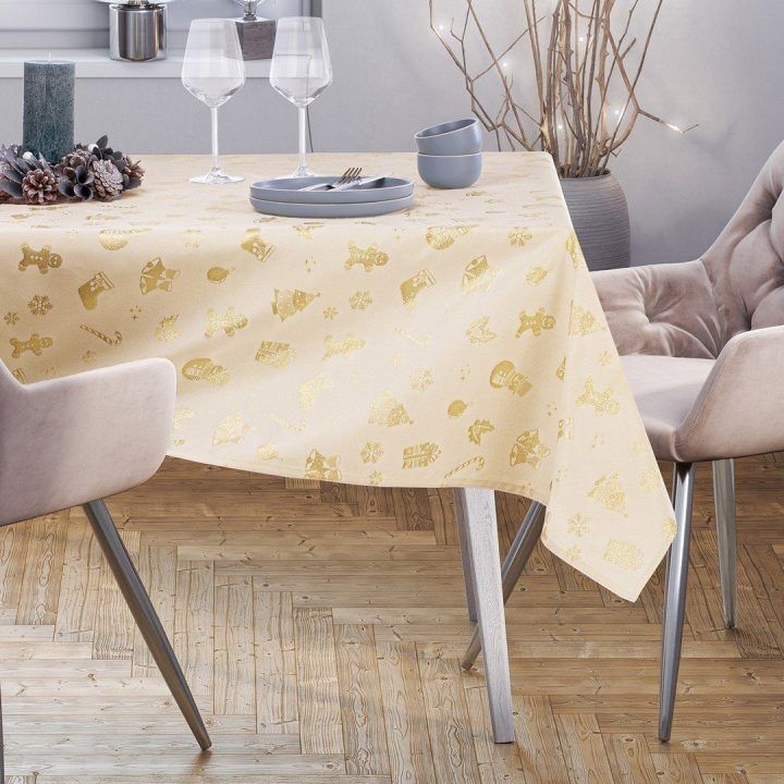Staltiesė 140×280 cm auksinė AH CHRISTMASSTORY HMD