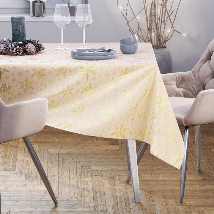 Staltiesė 140×400 cm aukso spalvos AH WHITECHRISTMAS