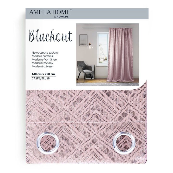 Užuolaida blackout 140×250 rožinė–auksinė CASPE