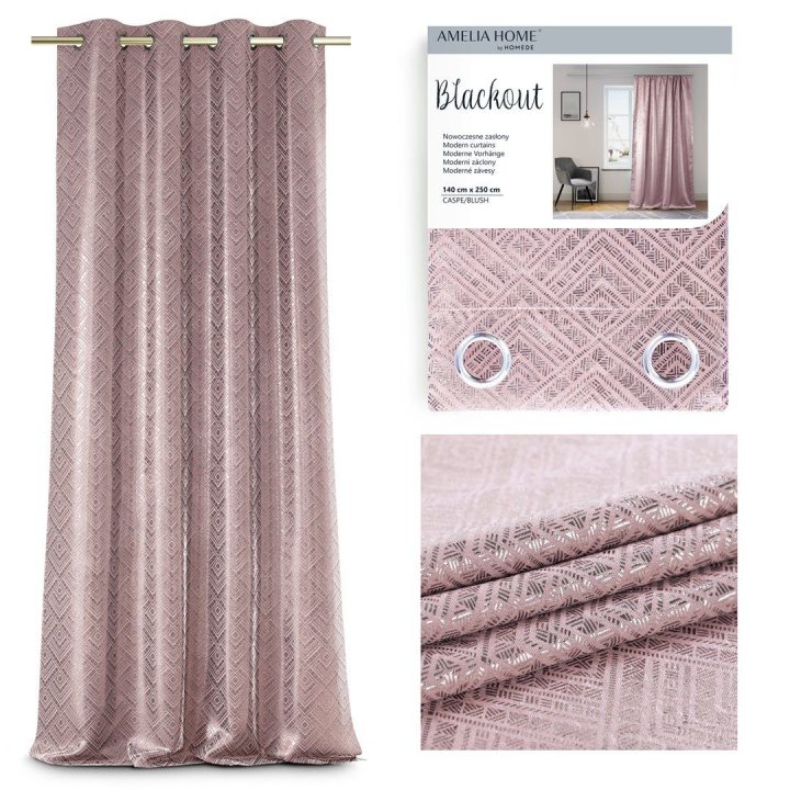 Užuolaida blackout 140×250 rožinė–auksinė CASPE