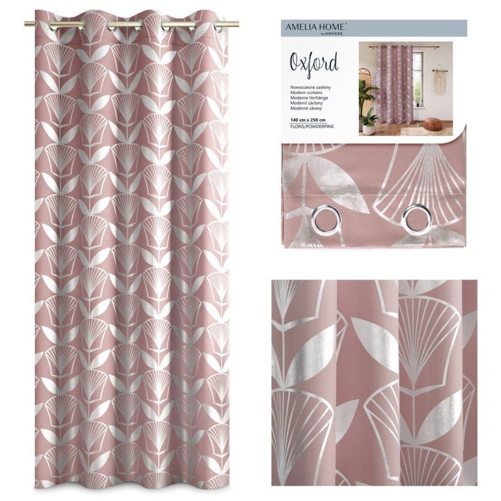 Užuolaida OXFORD FLORIS 140×250 šviesiai rožinė AH