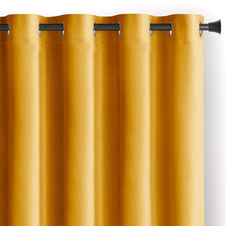 Užuolaida iš aksomo 140×270 cm garstyčių spalvos AH