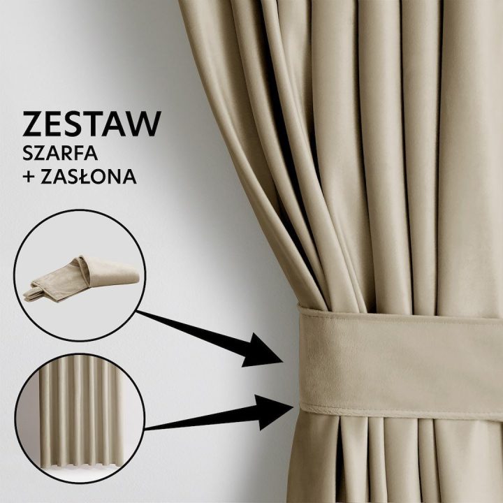 Užuolaida aksominė smėlio spalvos AH
