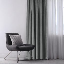 Užuolaida 135×175 cm iš aksomo tamsiai pilka