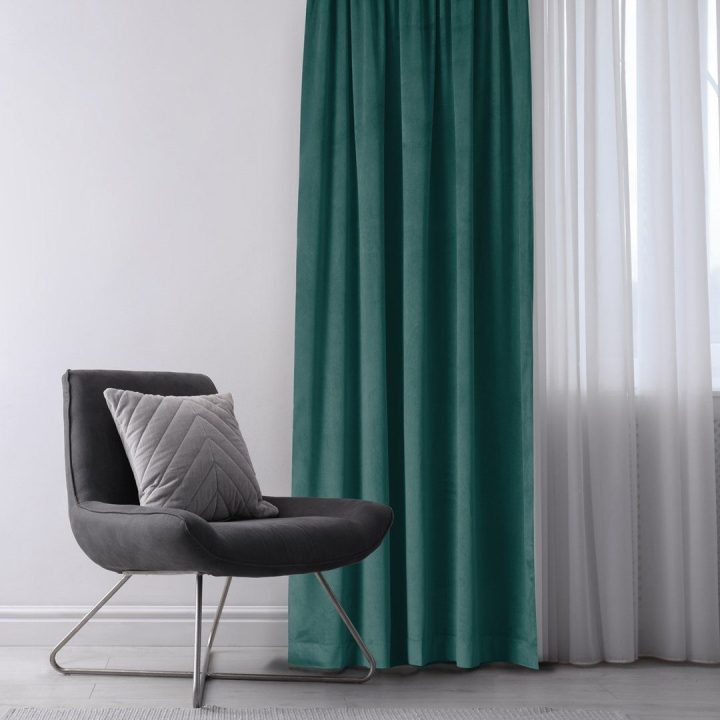 Užuolaidos aksominės 135×175 tamsiai mėlynos