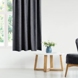 Užuolaidos 280×245 cm iš chenilės tamsiai pilkos