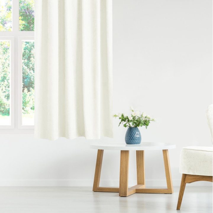 Užuolaidos iš čenilės 140×300 cm kreminės spalvos