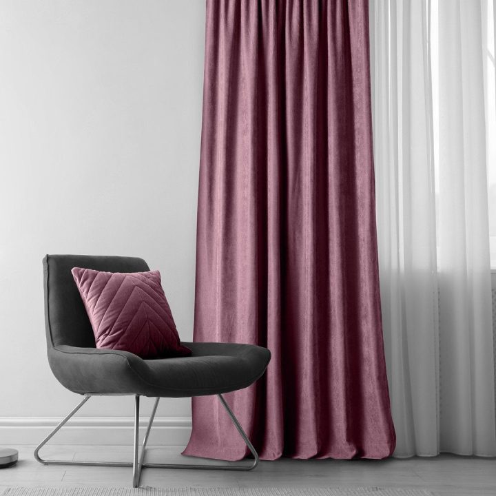 Užuolaidos 280×270 cm lila iš chenille CHENILLE FLEX