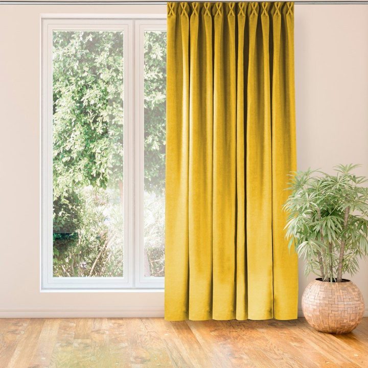 Užuolaida 280×175 garstyčių spalvos CHENILLE FLEX