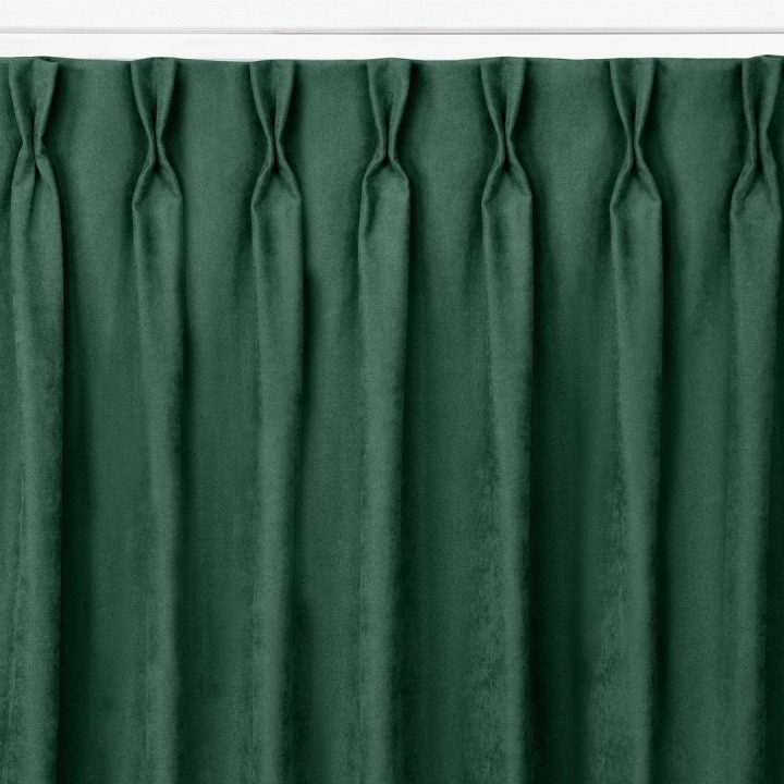 Užuolaidos 280×270 cm iš čenilės tamsiai žalia Chenille Flex