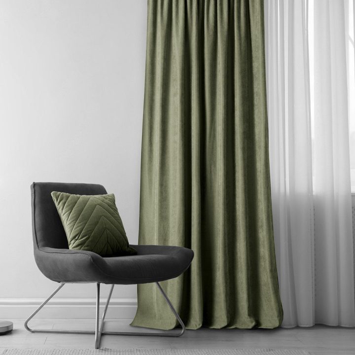 Užuolaidos iš chenille 140×300 cm žalia CHENILLE FLEX