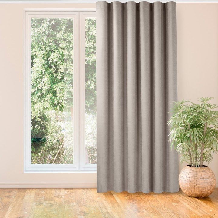Užuolaidos minkštos pynimo tekstūros 140x270 cappuccino spalvos