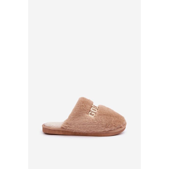 Moteriškos basutės su kailiu ir tekstu Brown Kalelia