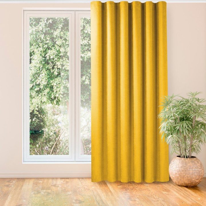 Užuolaida iš chenille 280×300 cm garstyčių spalvos