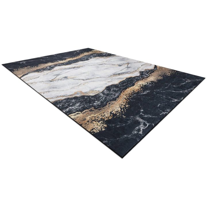 Kilimas juodas 120×170 cm iš poliesterio Mark Hakano