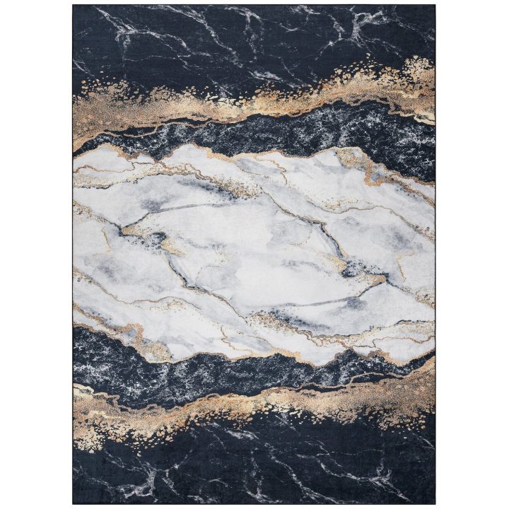 Kilimas juodas 120×170 cm iš poliesterio Mark Hakano