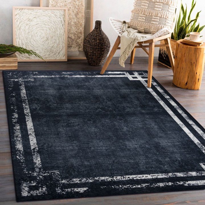 Kilimas 160×220 juodai baltas ARLEN