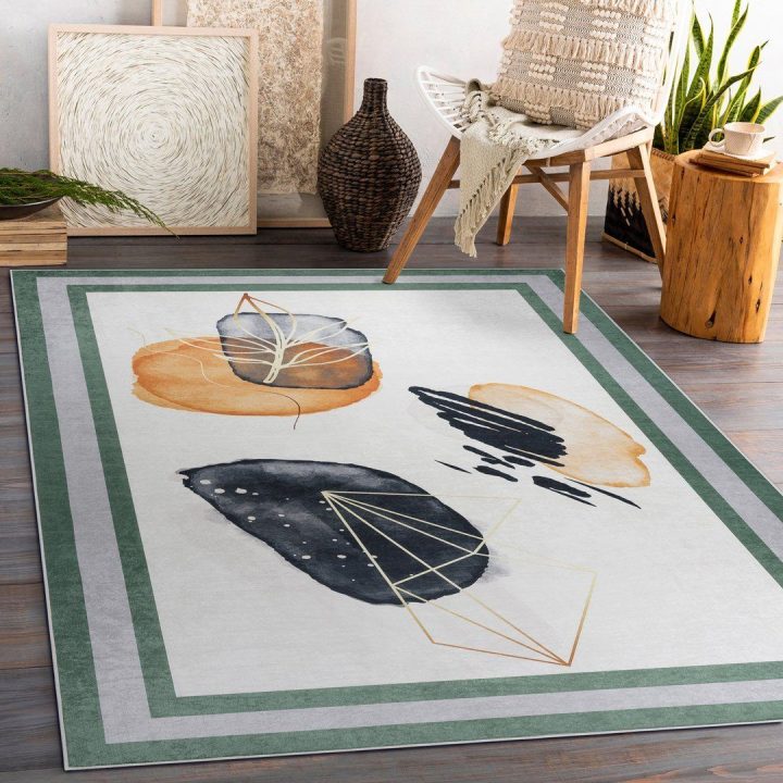 Kilimas 120×170 baltai žalias ARLEN