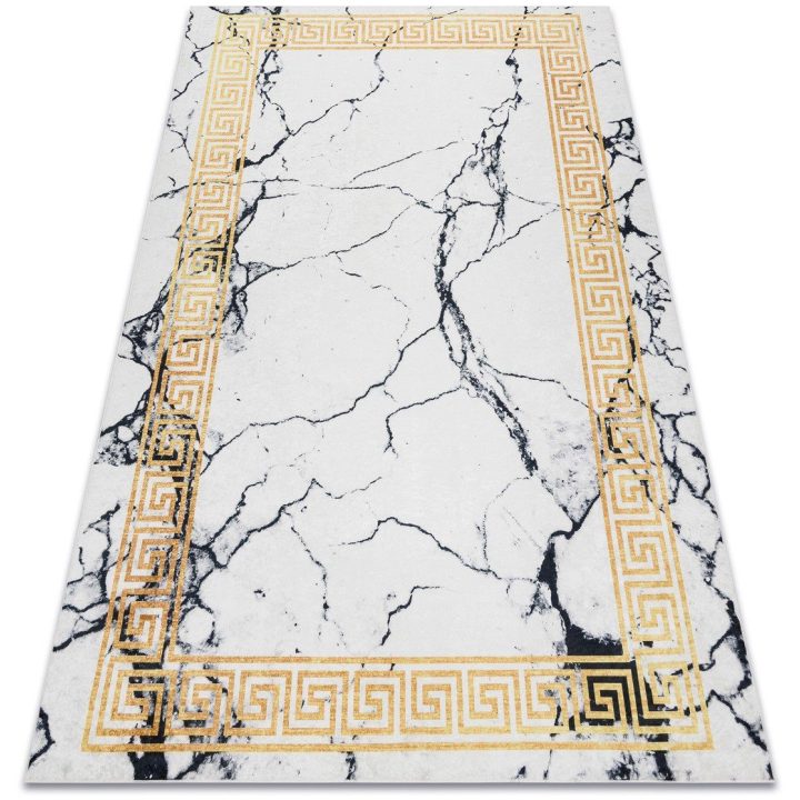 Kilimas 80×150 cm baltos ir auksinės spalvos ARLEN MARBLE4