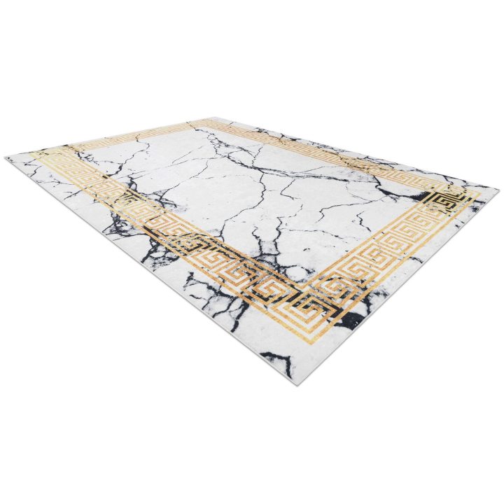 Kilimas 120×170 baltos ir auksinės spalvos ARLEN