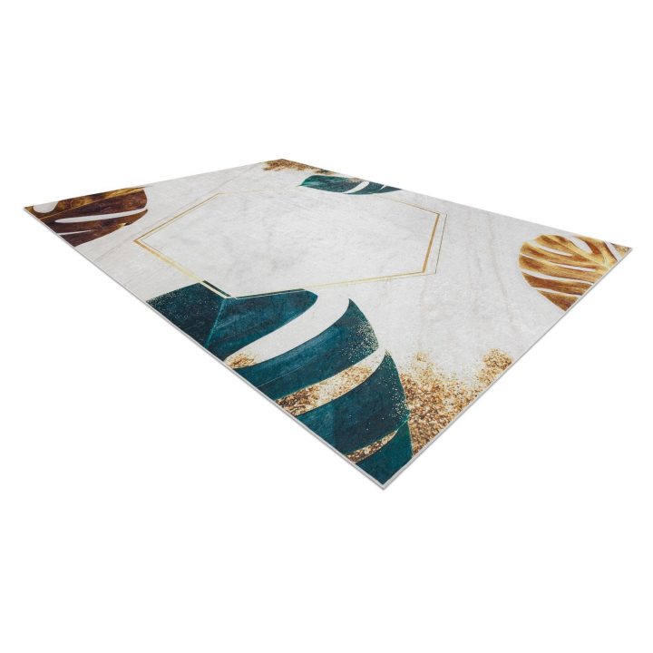 Kilimas 160×220 baltas su aukso akcentu Arlen