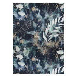 Kilimas 120×170 cm juodas ir turkio spalvos LEAVES3 ARLEN