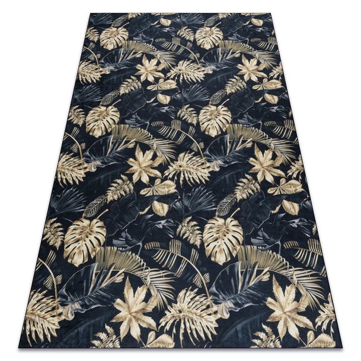 Kilimas LEAVES4 80×150 juodas ir auksinis ARLEN