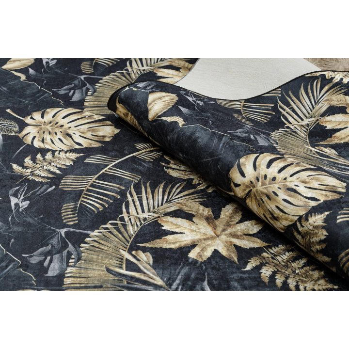 Kilimas LEAVES4 80×150 juodas ir auksinis ARLEN