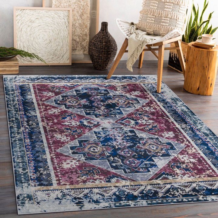 Kilimas 120×170 cm raudona ir mėlyna ARLEN