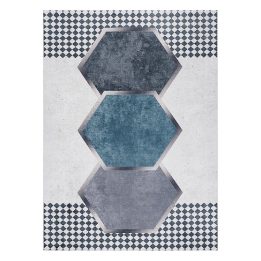 Kilimas 120×170 cm juodas ir baltas Arlen Rhombus