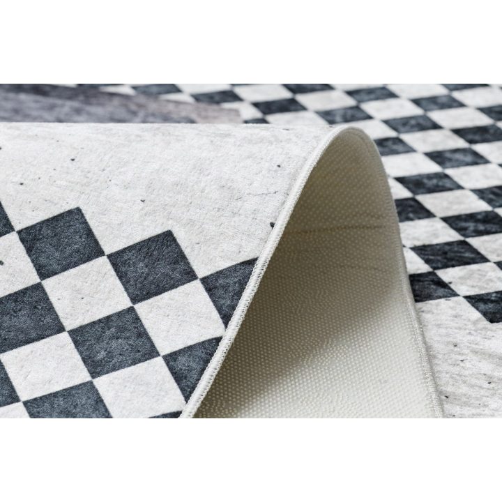 Kilimas 120×170 cm juodas ir baltas Arlen Rhombus