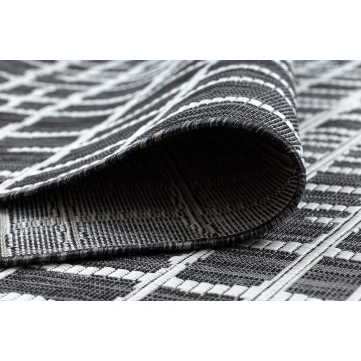 Kilimas 160×220 juoda ir kreminė VINEA LINES