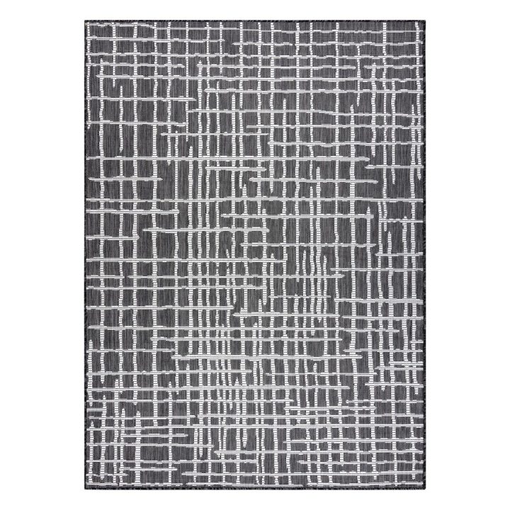 Kilimas 160×220 juoda ir kreminė VINEA LINES