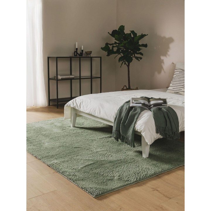 Kilimas 120×170 šviesiai žalias ilgo plauko Benuta