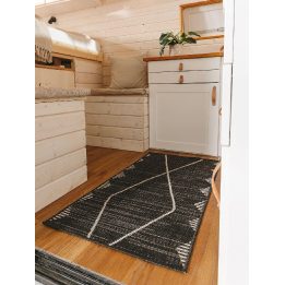 Kilimas juodas 60×110 iš sintetinių pluoštų benuta