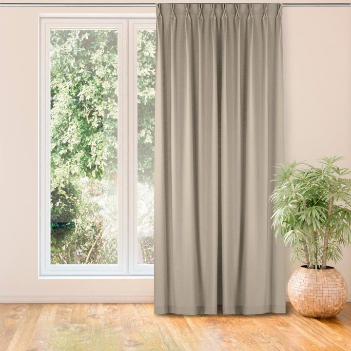 Užuolaidos 220×245 cm smėlio spalvos BRAID FLEX CARMENA
